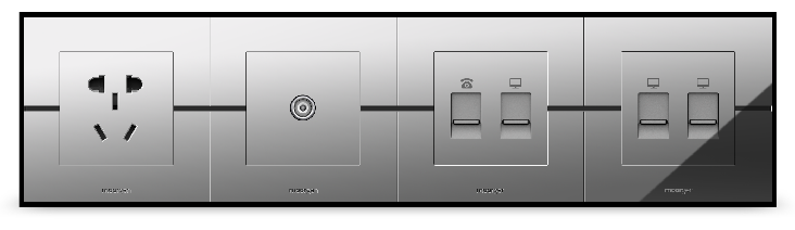 5-Loch-Steckdose + Kabel-TV + LAN + Dual LAN intelligente Kombination